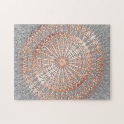 Rose Gold Gray Mandala Puzzle (Horizontal)