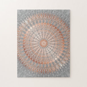 Rose Gold Gray Mandala Puzzle