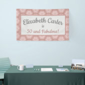Rose Gold Gray & Pink 50 und fabelhafter Geburtsta Banner (Messeveranstaltung)