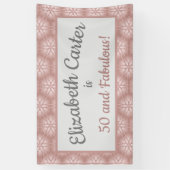 Rose Gold Gray & Pink 50 und fabelhafter Geburtsta Banner (Vertikal)