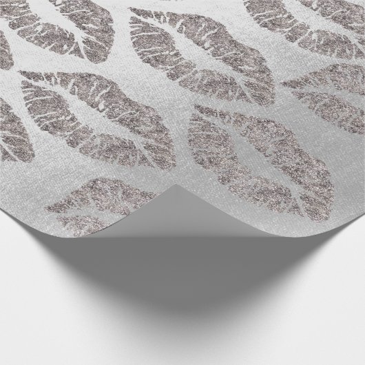 Rose Gold Gray Silver Graphite Glitzer Grungy Geschenkpapier (Ecke)