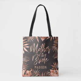 Rose Gold & Gray Tropical Palm Mutter der Braut Tasche