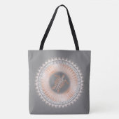 Rose Gold Gray Turtle Mandala Tasche (Vorderseite)