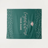 Rose Gold Green Congratulation Abschluss Tapestory Wandteppich (Vorderseite (Horizontal))