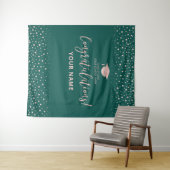 Rose Gold Green Congratulation Abschluss Tapestory Wandteppich (Beispiel (Horizontal))