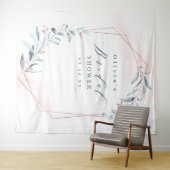 Rose Gold Greenery Brautparty Foto Hintergrund Wandteppich (Beispiel (Horizontal))