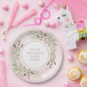 Rose Gold Grüne Blätter Feier Pappteller (Party)