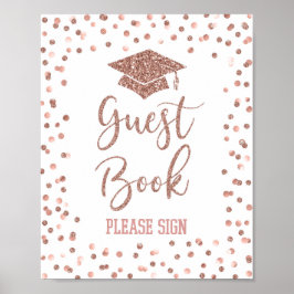 Rose Gold Guest Book Abschluss Signierung Poster