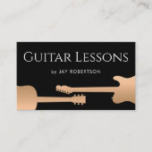 Rose Gold Guitar Teacher Business Card Visitenkarte (Vorderseite)