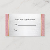 Rose Gold Haar Stylist Moderner Silberner Termin (Rückseite)