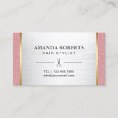 Rose Gold Haar Stylist Moderner Silberner Termin (Vorderseite)