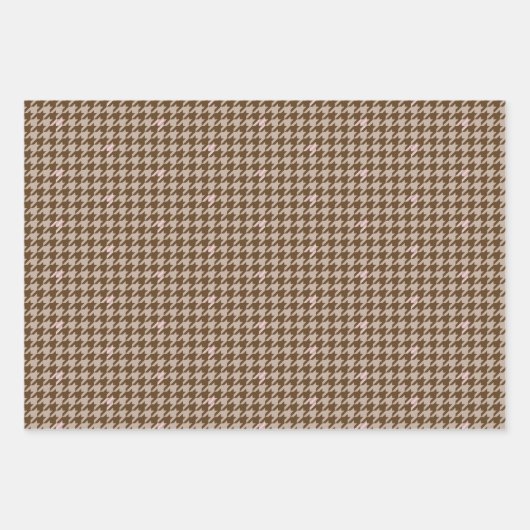 Rose Gold Hahnentrittmuster Wrapping Paper Set Geschenkpapier Set (Vorderseite 2)