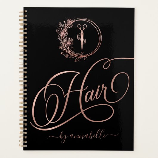 Rose Gold Hair Logo Terminkalender Planer (Vorderseite)