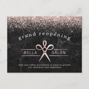 Rose Gold Hair Salon Grand Wiedereröffnung Covid S Postkarte