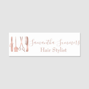 Rose Gold Hair Salon Stylist Personalisiert Namensschild