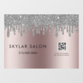 Rose Gold Hair Salon Stylist QR-Code Fensteraufkleber (Blatt)