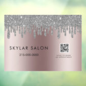 Rose Gold Hair Salon Stylist QR-Code Fensteraufkleber (Blatt 3)