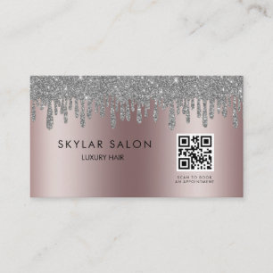 Rose Gold Hair Salon Stylist QR-Code Visitenkarte