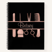 Rose Gold Hair Stylist Personalisiert Notizblock (Vorderseite)