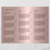 Rose Gold Hair Stylist Preisliste Menü (Rückseite)