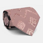 Rose Gold Hand Dragetribal Aztec Geometric Krawatte (Gerollt)