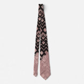 Rose Gold Hand Dragetribal Aztec Geometric Krawatte (Rückseite)
