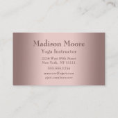 Rose Gold Hand Drawn Floral Yoga Instructor Visitenkarte (Rückseite)