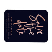 Rose Gold handgeschriebene Kalligrafie Save the Da Magnet (Horizontal)
