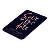 Rose Gold handgeschriebene Kalligrafie Save the Da Magnet (Linke Seite)