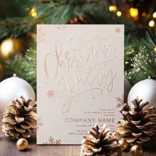 Rose Gold handgeschriebene Kalligrafie Weihnachtsf Folien Feiertagskarte