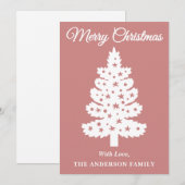 Rose Gold handgeschriebene Script Weihnachtsbaum Feiertagskarte (Vorne/Hinten)