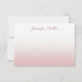 Rose Gold Handgeschriebene Skriptname Template Ele Mitteilungskarte (Vorderseite)