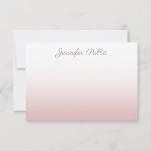 Rose Gold Handgeschriebene Skriptname Template Ele Mitteilungskarte
