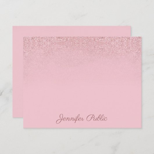 Rose Gold Handgeschriebener Name Elegante Vorlage (Vorne/Hinten)