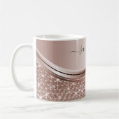 Rose Gold handgeschriebener Name Glitzer Sparkle B Kaffeetasse (Links)