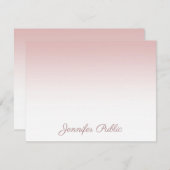 Rose Gold Handgeschriebener Skriptname Elegante Vo Mitteilungskarte (Vorne/Hinten)