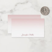 Rose Gold Handgeschriebener Skriptname Elegante Vo Mitteilungskarte (Vorderseite/Rückseite Beispiel)