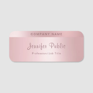 Rose Gold Handgeschriebener Skriptname Vorlage Mod Namensschild