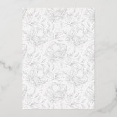 Rose Gold handgezogene Blüte Birthday Foil Invitat Folieneinladung (Rückseite)