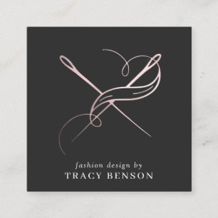 Rose Gold Handmade   Nadel und Thread Quadratische Visitenkarte