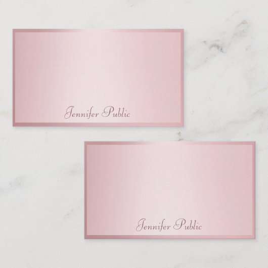 Rose Gold Handschrift Elegante Moderne Vorlage (Vorne/Hinten)