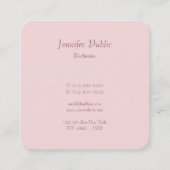 Rose Gold Handschrift Template Moderne Elegant Quadratische Visitenkarte (Rückseite)