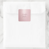 Rose Gold Handschrift Template Moderne Elegant Quadratischer Aufkleber (Tasche)