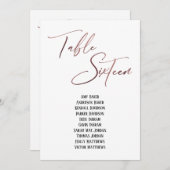 Rose Gold-Handschriftentisch Sechzehn Sitzplakette (Vorne/Hinten)