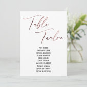 Rose Gold Handschriftentisch Zwölf Sitzplakette (Stehend Vorderseite)