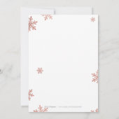 Rose Gold handschriftlich Kalligraphie Feiertag Einladung (Rückseite)