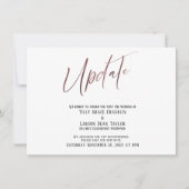 Rose Gold Handwriting - Hochzeitsupdate verschoben Einladung (Vorderseite)