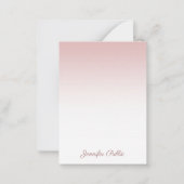 Rose Gold Handwriting Script Name Stilvolle Vorlag Mitteilungskarte (Vorderseite)
