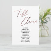 Rose Gold Handwriting Table 11 Sitzplakette (Stehend Vorderseite)