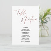 Rose Gold Handwriting Table 19 Sitzplakette (Stehend Vorderseite)